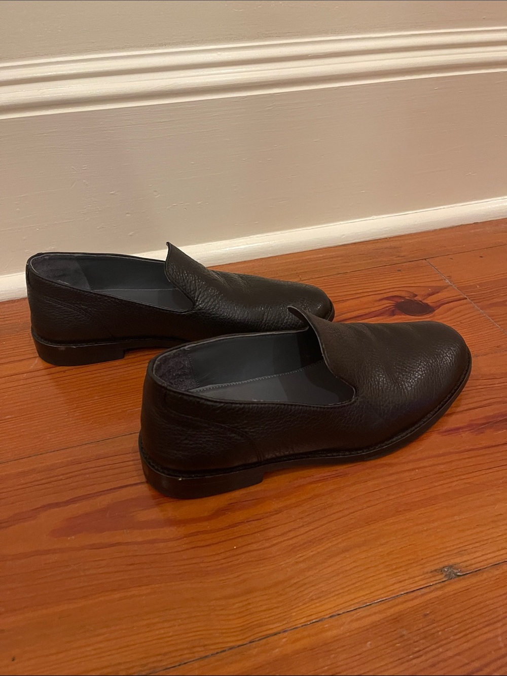 Tecovas Black Leather Slip-On Loafers